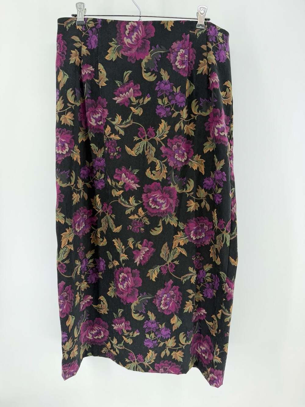 Briggs New York Vintage Floral Maxi Skirt Size 14 Whimsygoth Dark Academia